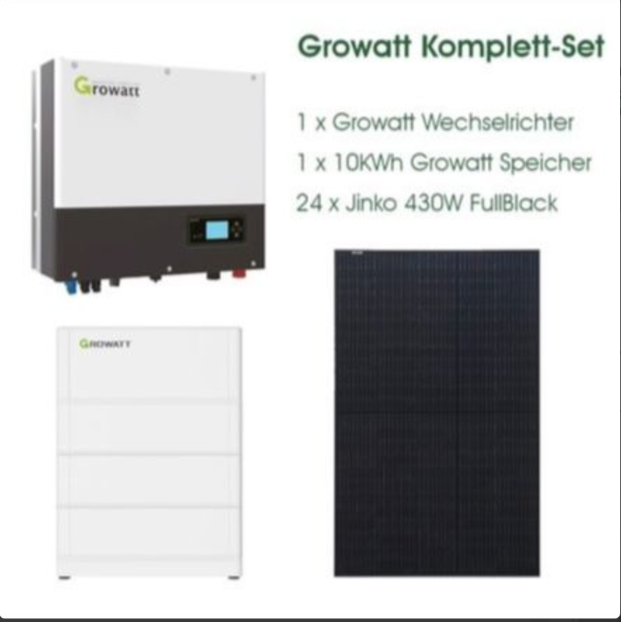 10KW Komplettsystem inkl. 10,24kWh Speicher und inkl. Lieferung deutschlandweit