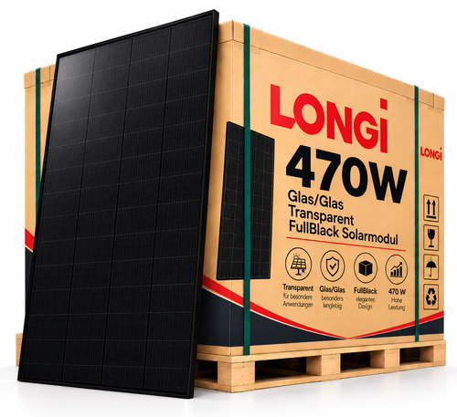 Longi Solar 470W Glas/Glas transparent/FullBlack