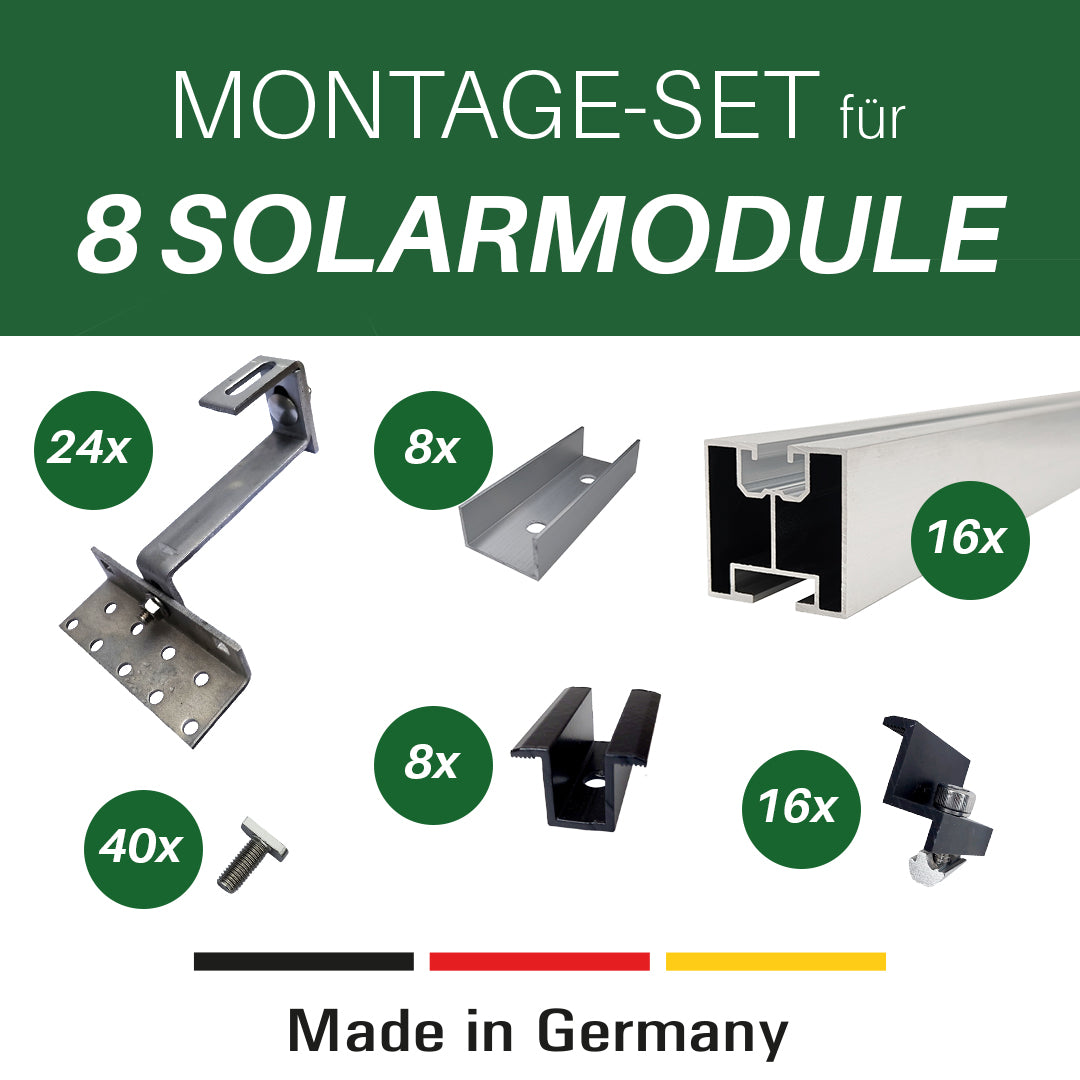 Zestaw montażowy na 8 modułów solarnych