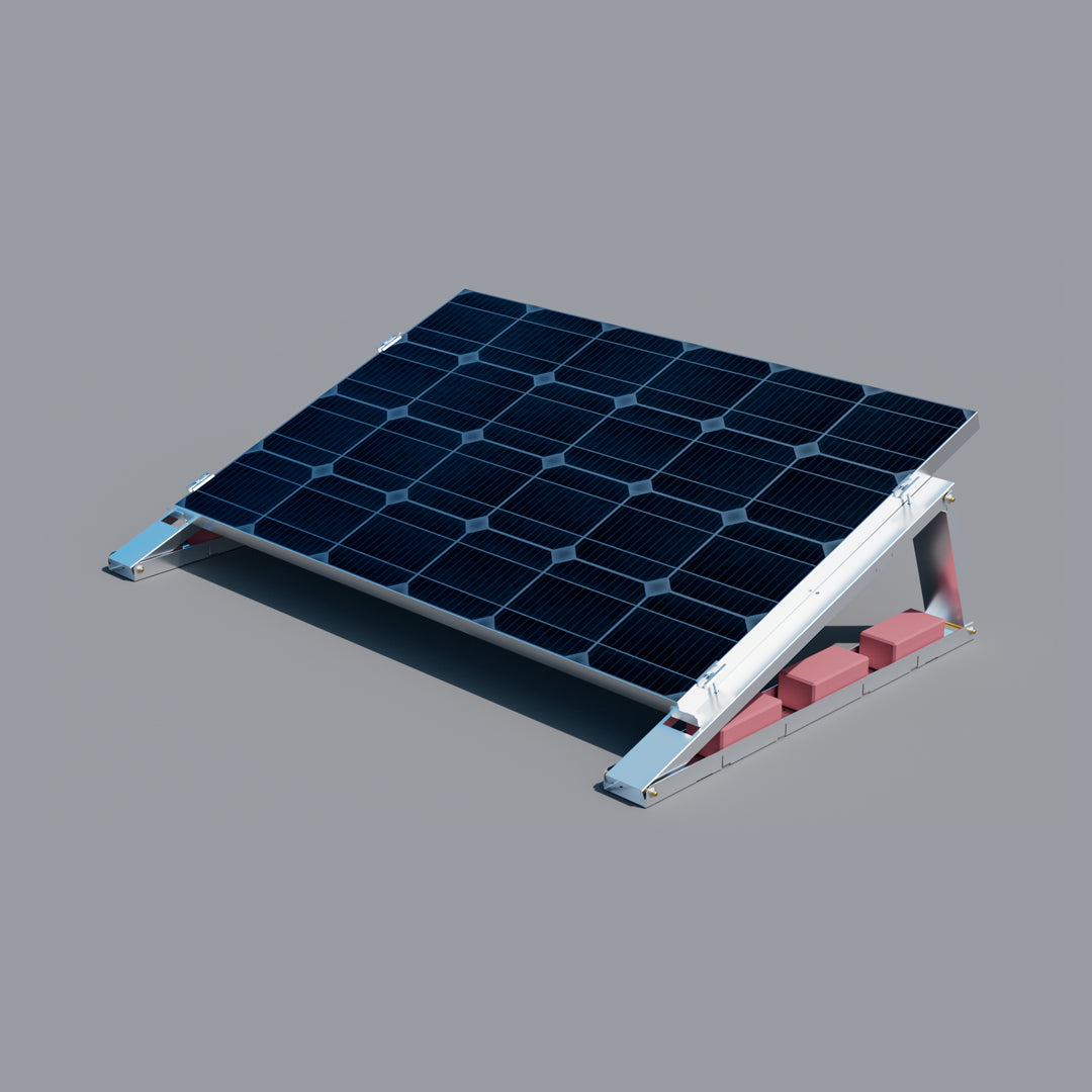 Zestaw montażowy do 2 modułów solarnych na płaskim dachu - montaż modułów solarnych / mocowanie