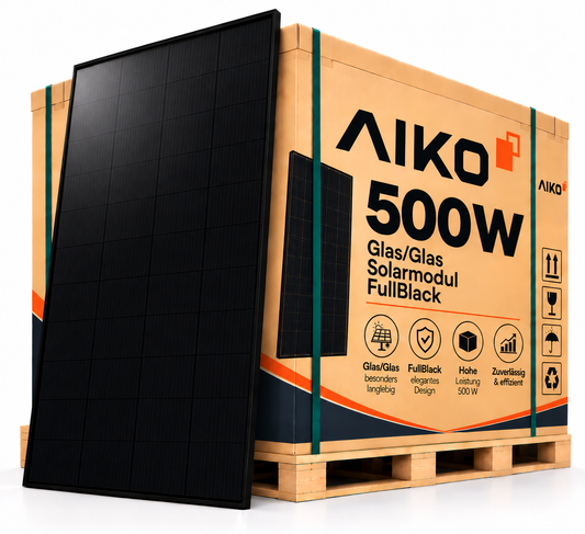 AIKO 500W GLAS/GLAS SOLARMODULE FULLBLACK, 37 Stück, inkl. Lieferung