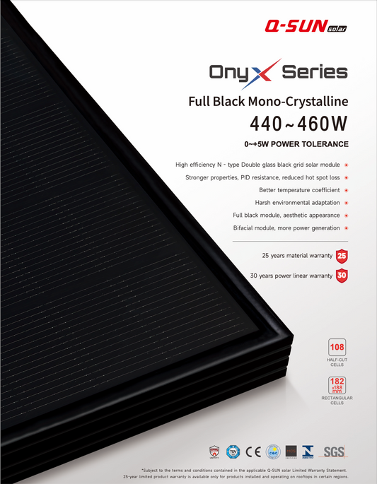 Q-SUN 450W Solarmodul  Glas/Glas/Bifacial FULLBLACK