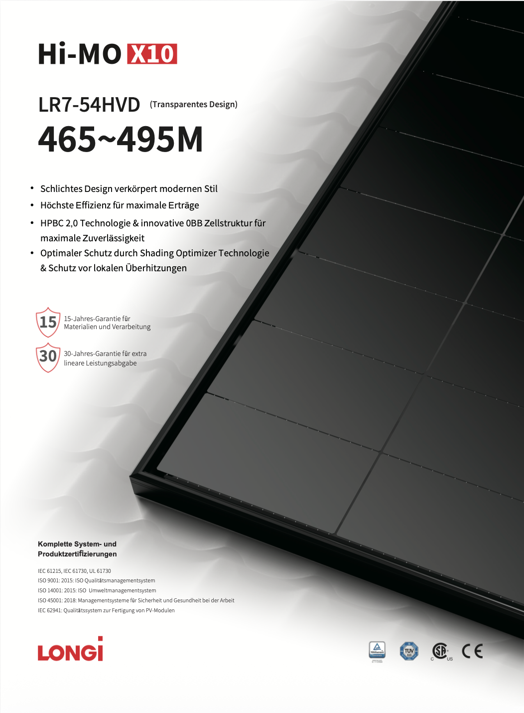 Longi Solar 470W Glas/Glas transparent/FullBlack