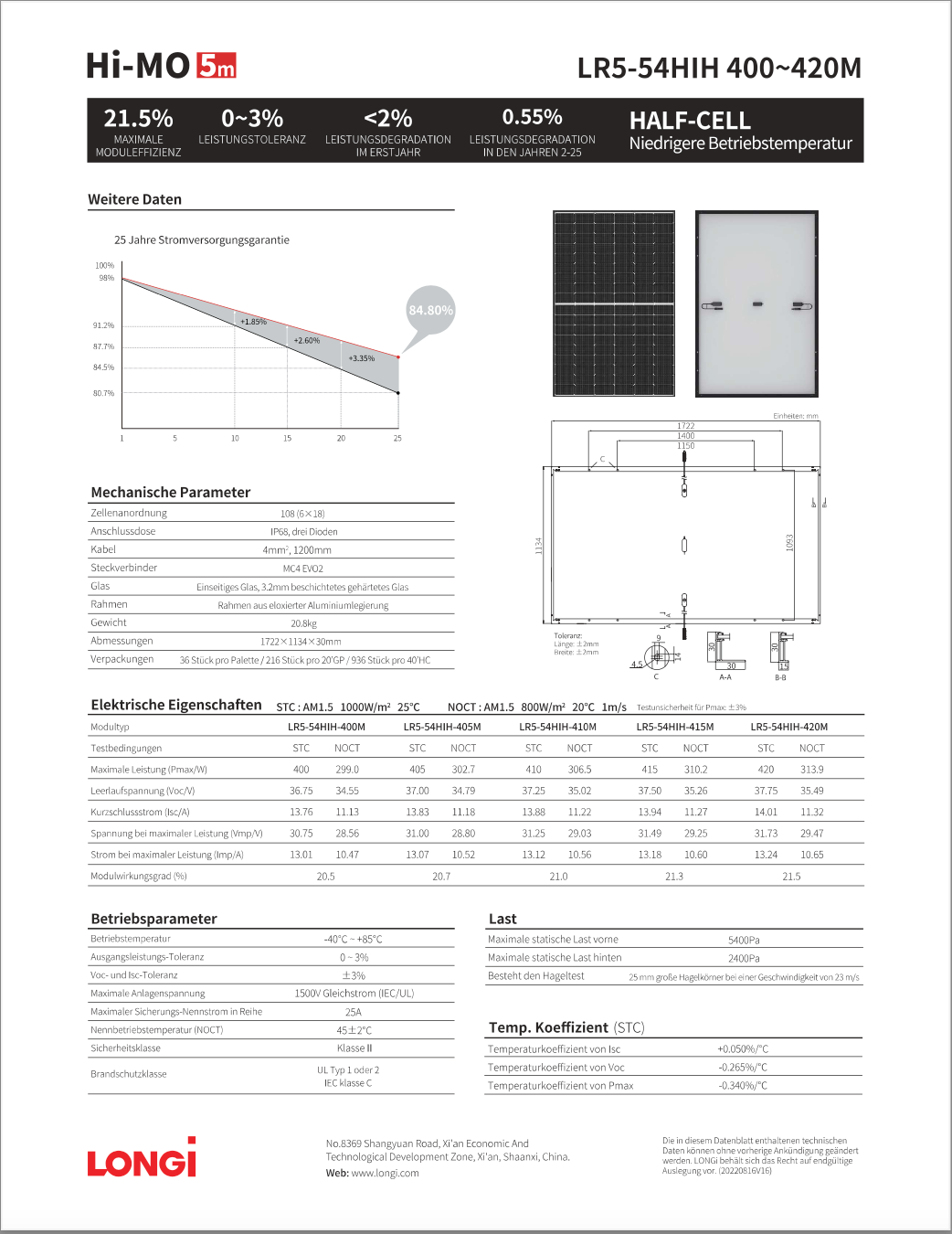 LONGI 410W BlackFrame