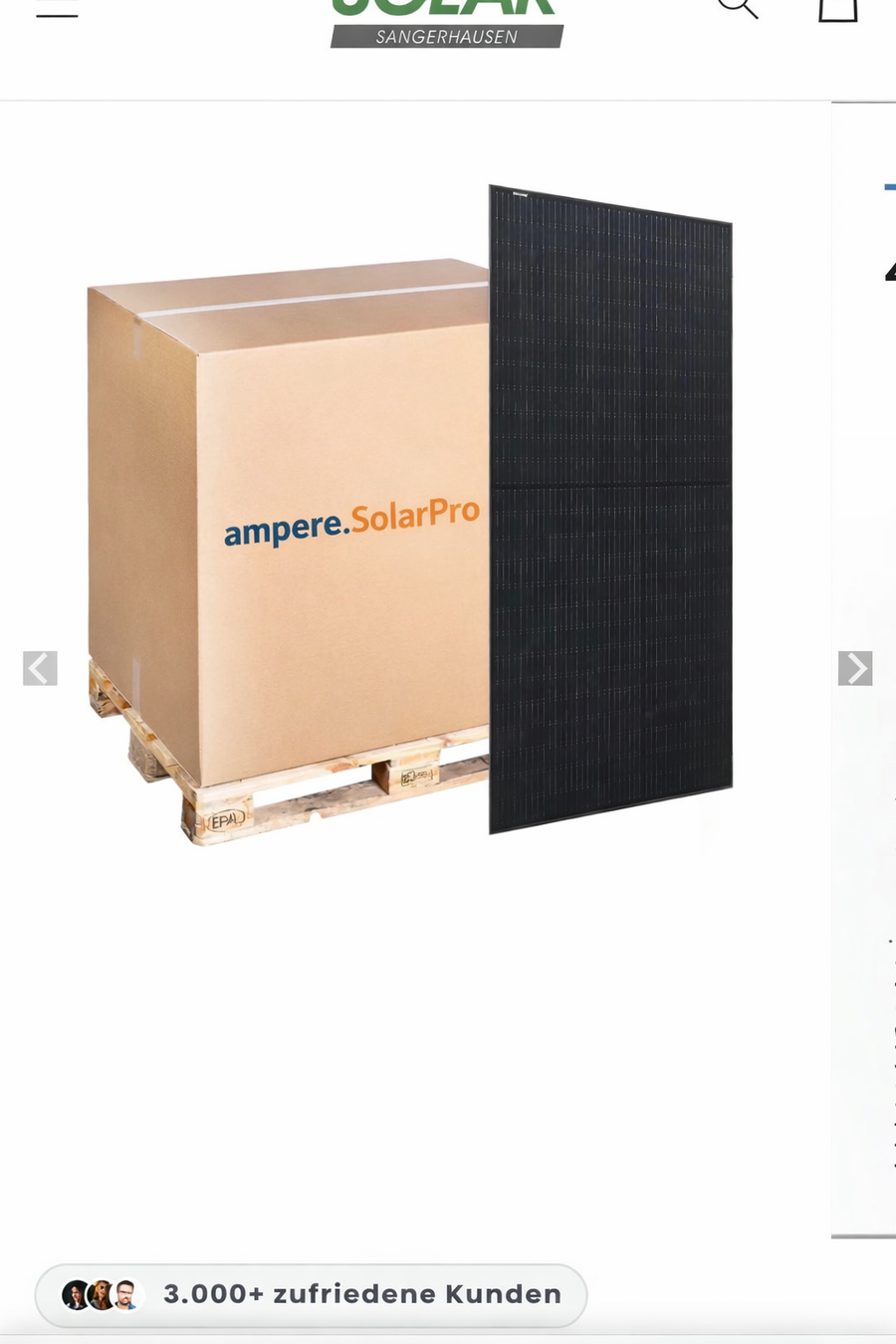 Solarmodul 420W FullBlack, Glas/Glas, Bifacial Ampere.SolarPro