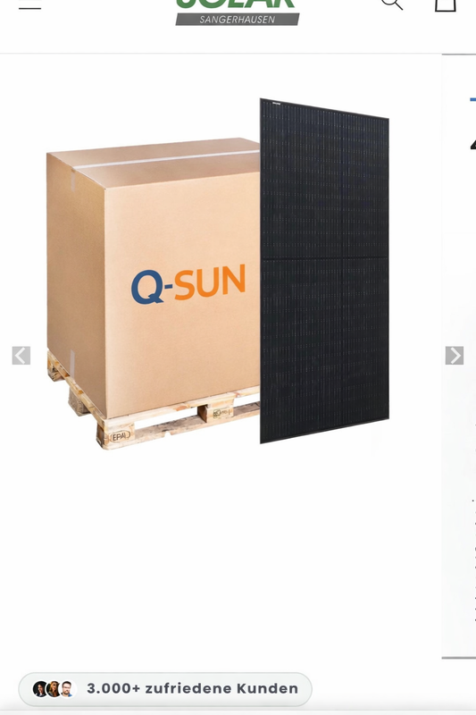 Q-SUN 455W Solarmodul  Glas/Glas/Bifacial FULLBLACK