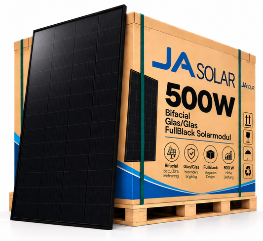 JASOLAR 500W SolarModul Glas/Glas/bifacial FULLBLACK