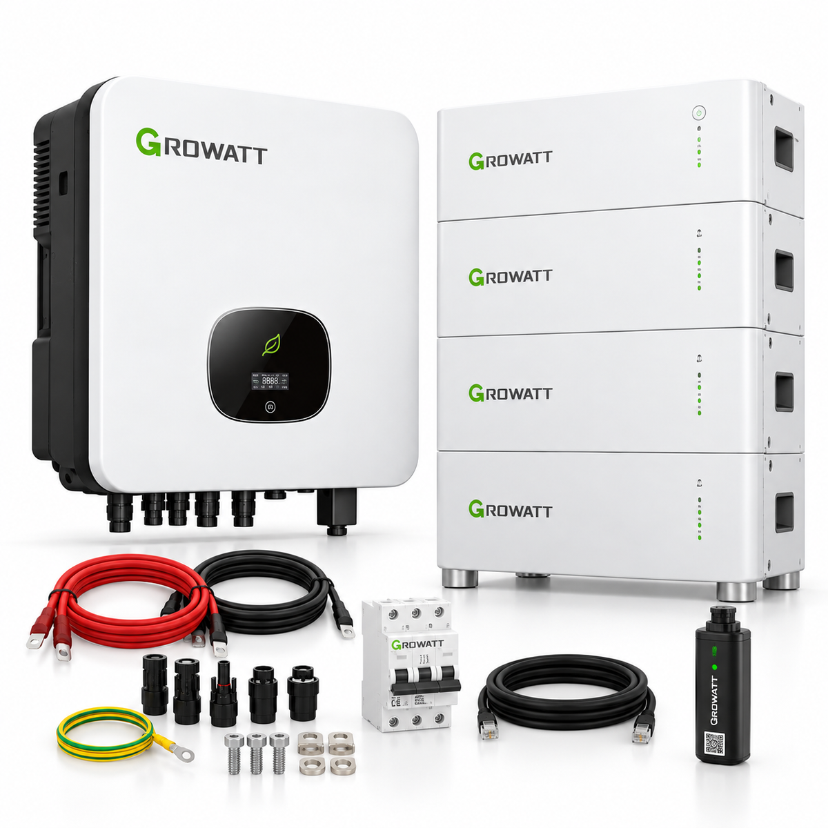 GROWATT Set - Wechselrichter + 10,24KWh Speicher inkl. Zubehör