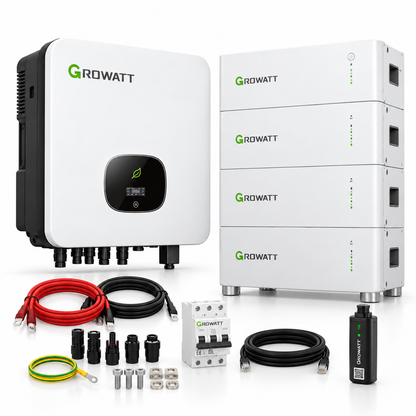 GROWATT Set - Wechselrichter + 10,24KWh Speicher inkl. Zubehör