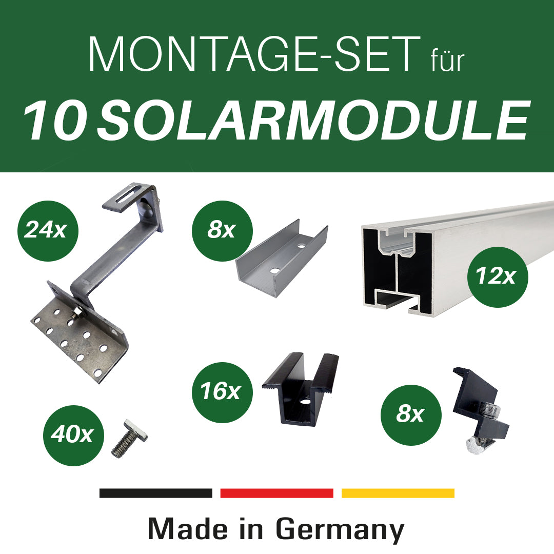 Montage Set für 10 Solarmodule