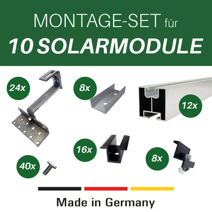 Montage Set für 10 Solarmodule