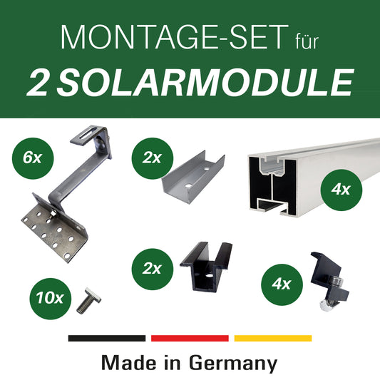 Montage Set für 2 Solarmodule/Montage Balkonkraftwerk