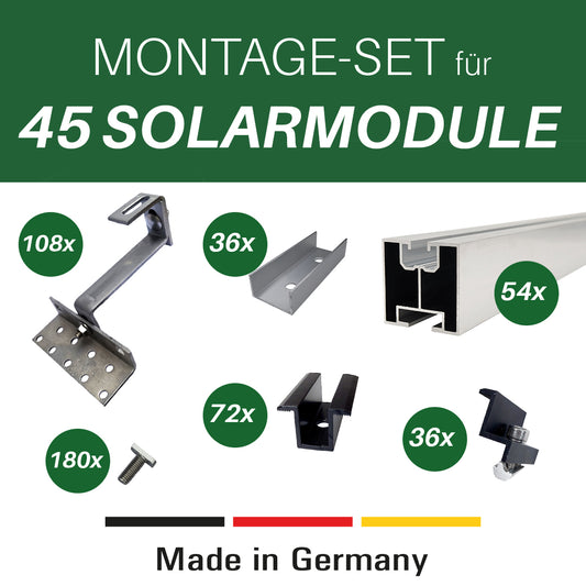 Montage Set für 45 Solarmodule