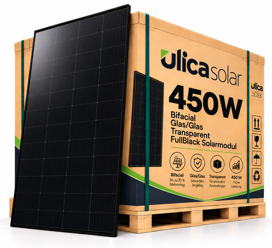 ULICA SOLAR BIFACIAL GLAS/GLAS SOLARMODULE 450W FULLBLACK / TRANSPARENT